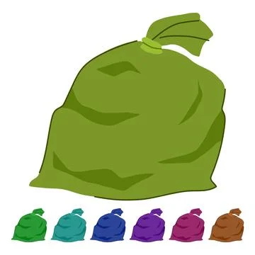 Biodegradable compostable trash bag vector cartoon graphic Stock Illustration