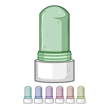 Biodegradable deodorant eco friendly cartoon vector graphic Stock Illustration