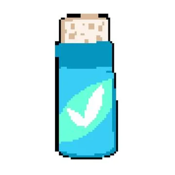 Biodegradable deodorant eco friendly pixel art vector illustration Stock Illustration