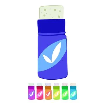 Biodegradable deodorant eco friendly vector cartoon graphic Stock Illustration