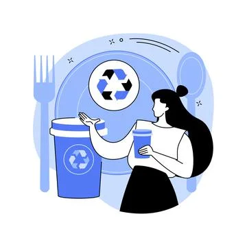 Biodegradable disposable tableware abstract concept vector illustration. Stock Illustration