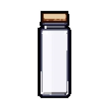 Biodegradable eco friendly jar pixel art vector illustration Stock Illustration