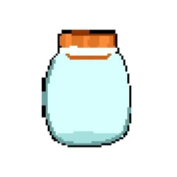 Biodegradable eco friendly jar pixel art vector illustration Stock Illustration