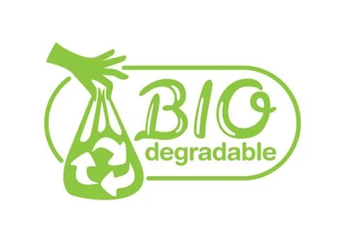 Biodegradable eco plastic bag Stock Illustration