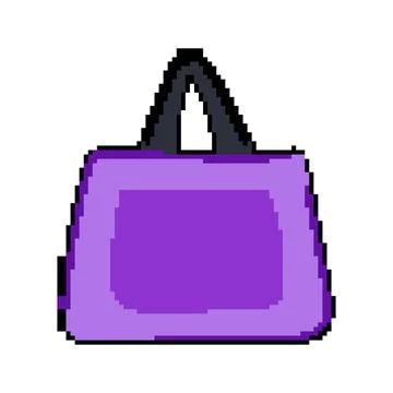 Biodegradable fabric grocery bag pixel art vector illustration Stock Illustration