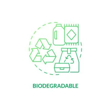 Biodegradable green gradient concept icon Stock Illustration