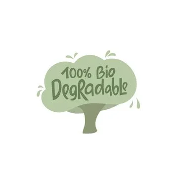Biodegradable handwritten sign of eco friendly, natural and organic labels for Stock Illustration