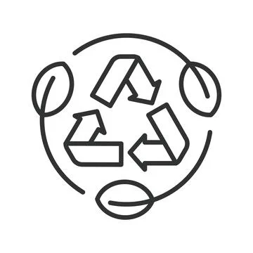 Biodegradable, icon in line design. Biodegradable, eco-friendly, compostable Stock Illustration