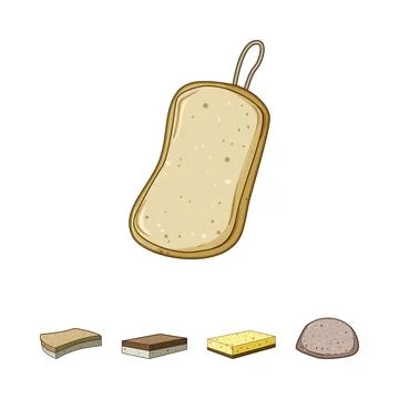 Biodegradable kitchen sponge and eco friendly cleaning items Stock Illustration