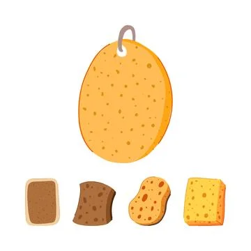 Biodegradable kitchen sponges collection for eco friendly cleaning Stock Illustration