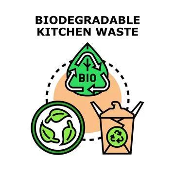 Biodegradable kitchen waste recycling and compost concept Stock Illustration