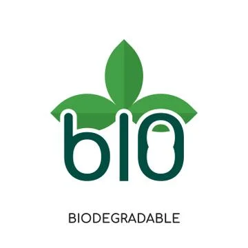 Biodegradable logo isolated on white background for your web, mobile and app  Stock Illustration
