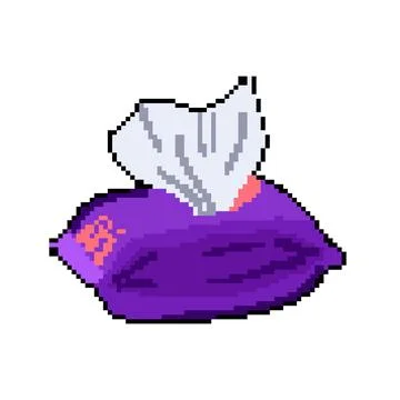 Biodegradable makeup remover wipes pixel art vector illustration Stock Illustration
