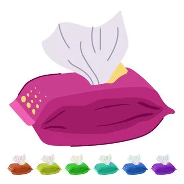 Biodegradable makeup remover wipes vector cartoon graphic Stock Illustration