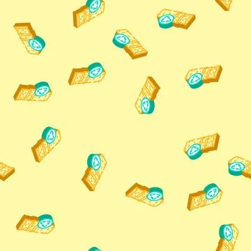 Biodegradable materials environmental isometric icon seamless pattern Stock Illustration