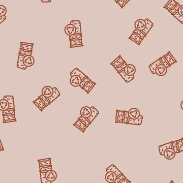 Biodegradable materials environmental line vector seamless pattern Stock Illustration