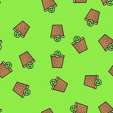 Biodegradable materials environmental vector seamless pattern Stock Illustration