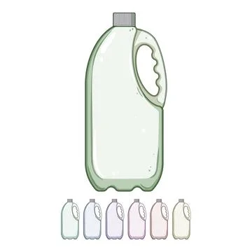 Biodegradable milk bottle plastic cartoon vector graphic Stock Illustration