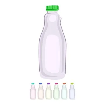 Biodegradable milk bottle plastic vector cartoon graphic Stock Illustration