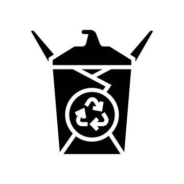 Biodegradable packaging sustainability glyph icon vector illustration 스톡 일러스트