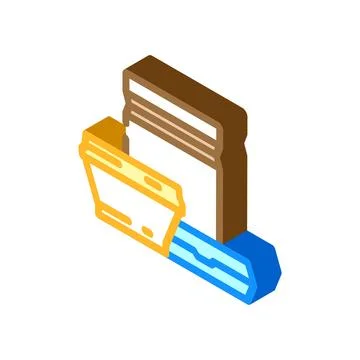 Biodegradable packaging sustainability isometric icon vector illustration 스톡 일러스트
