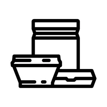 Biodegradable packaging sustainability line icon vector illustration 스톡 일러스트