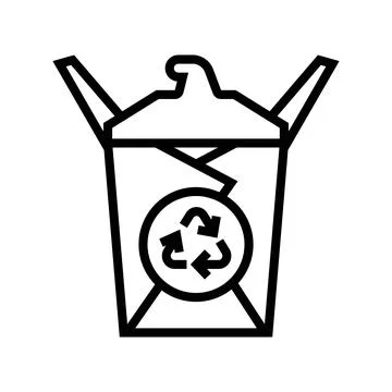 Biodegradable packaging sustainability line icon vector illustration 스톡 일러스트