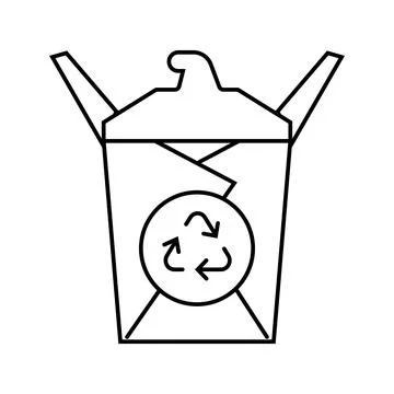 Biodegradable packaging sustainability line icon vector illustration 스톡 일러스트