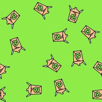 Biodegradable packaging sustainability vector seamless pattern 스톡 일러스트
