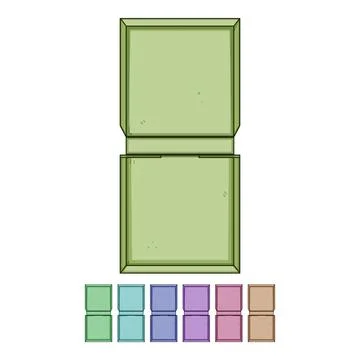 Biodegradable pizza box cartoon vector graphic Stock Illustration