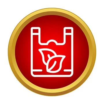 Biodegradable plastic bag icon symbolizing sustainability Stock Illustration