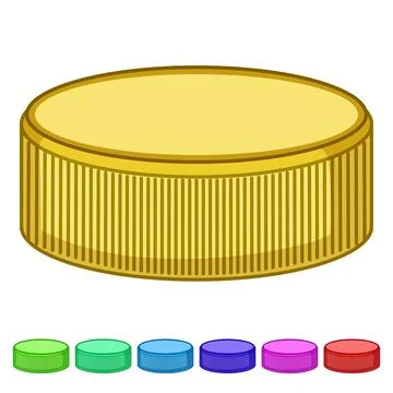Biodegradable plastic bottle cap cartoon vector graphic Stock Illustration