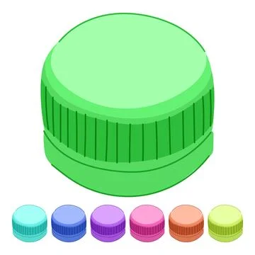 Biodegradable plastic bottle cap vector cartoon graphic Stock Illustration