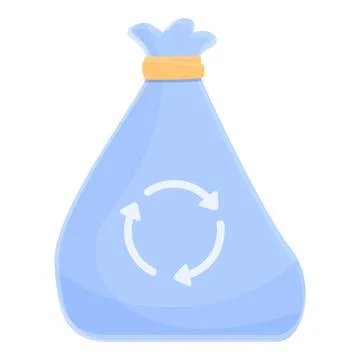 Biodegradable plastic closed bag icon, cartoon style Stock Illustration