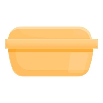 Biodegradable plastic container icon, cartoon style Stock Illustration