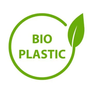 Biodegradable plastic icon vector plant eco friendly compostable material p.. Stockillustratie