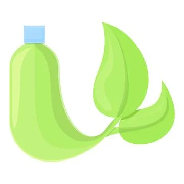 Biodegradable plastic modern bottle icon, cartoon style Illustrazione stock