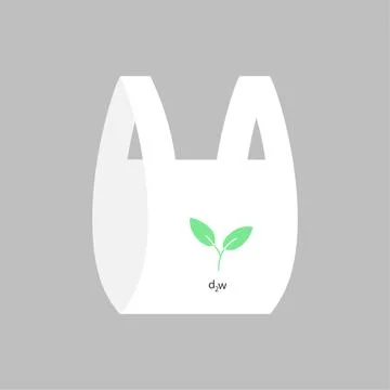 Biodegradable plastic packet. Vector illustration of natural package with d2w Ilustração Stock