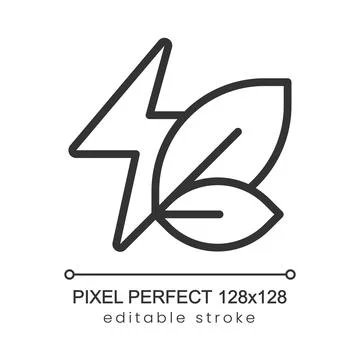Biodegradable plastic pixel perfect linear icon Stock Illustration