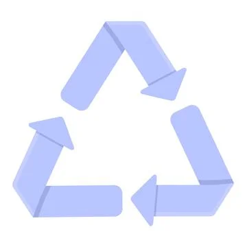 Biodegradable plastic triangle icon, cartoon style Stock Illustration
