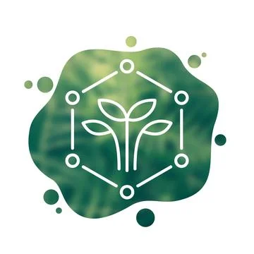 Biodegradable polymer, plastic material line icon Stock Illustration