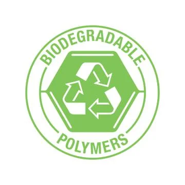 Biodegradable polymers stamp Stock Illustration