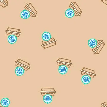 Biodegradable product green living vector seamless pattern Stock Illustration