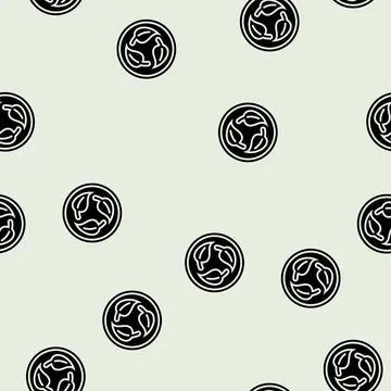 Biodegradable product label warning glyph seamless pattern Illustrazione stock