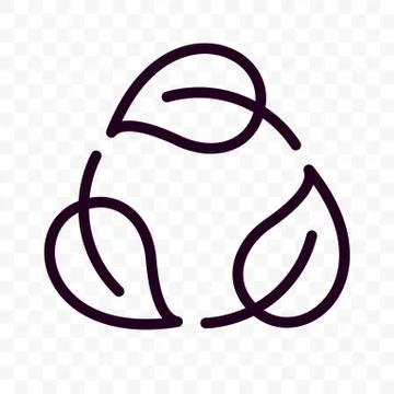 Biodegradable recyclable label, plastic free vector icon. Eco safe bio recycl Illustrazione stock