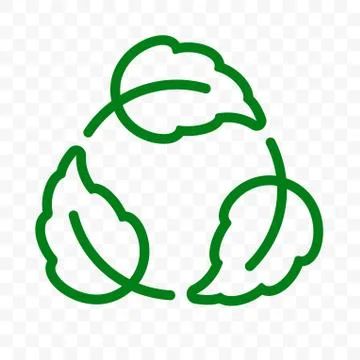 Biodegradable recyclable label, plastic free vector icon. Eco safe bio recycl Illustrazione stock