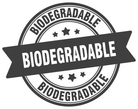 Biodegradable stamp. biodegradable label on transparent background. round sig Stock Illustration