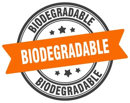Biodegradable stamp. biodegradable label on transparent background. round sig Stock Illustration
