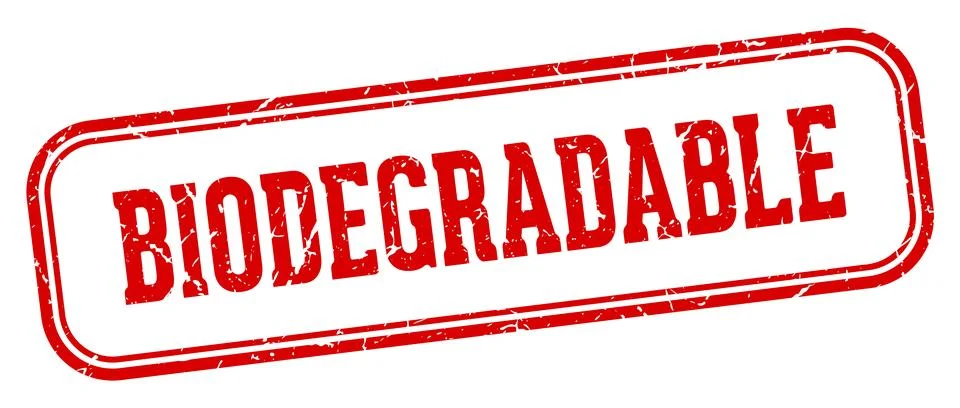 Biodegradable stamp. biodegradable rectangular stamp on white background Stock Illustration