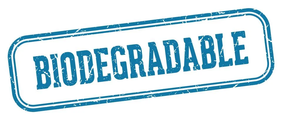 Biodegradable stamp. biodegradable rectangular stamp on white background Stock Illustration